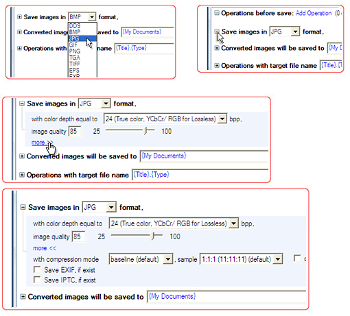 Convert GIF to JPG, exif to JPEG