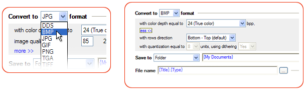 JPG to BMP converter properties