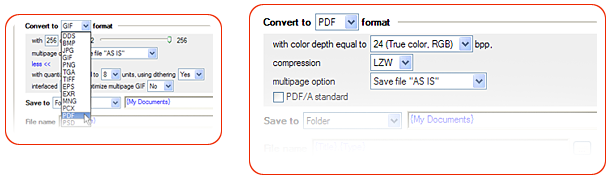 JPG to PDF converter properties