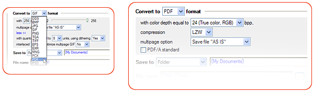 PSD to PDF converter properties