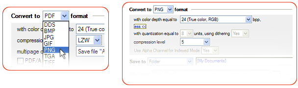 JPG to PNG converter properties